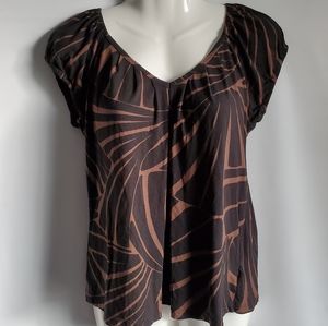 Michael Kors brown and black pattern top